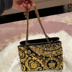 Versace Virtus Print Quilted Silk Twill Tote